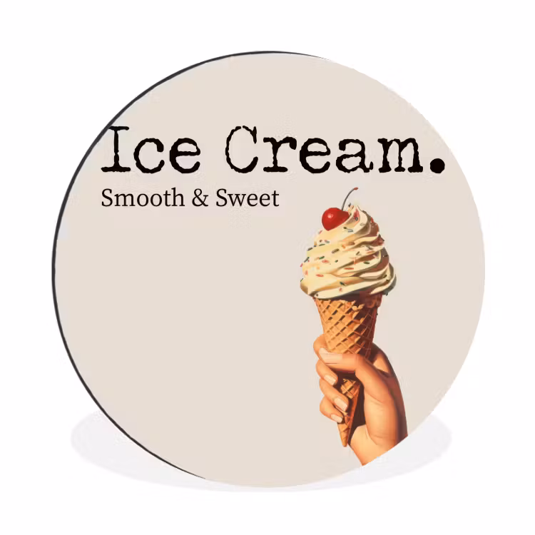 Wandcirkel - Aluminium - Ice cream - Softijs - Kleurrijk - Kers — 1