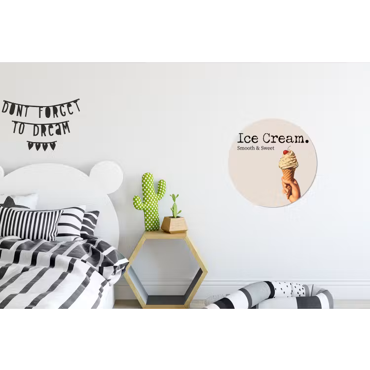 Wandcirkel - Aluminium - Ice cream - Softijs - Kleurrijk - Kers — 5
