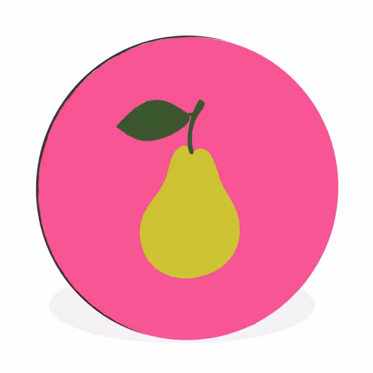 Wandcirkel - Aluminium - Illustratie - Fruit - Peer - Groen — 1