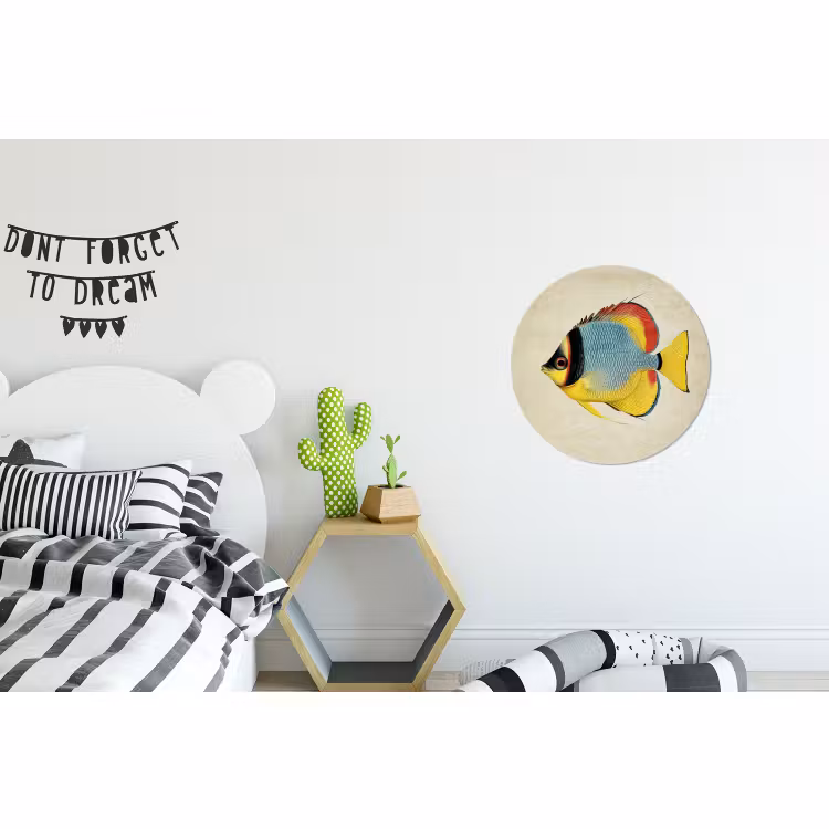 Wandcirkel - Aluminium - Kleurrijk - Vis - Schubben - Illustratie — 5