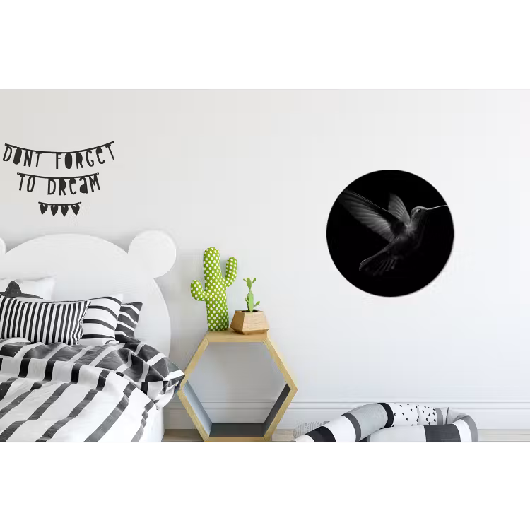 Wandcirkel - Aluminium - Kolibrie - Zwart - Dieren — 5