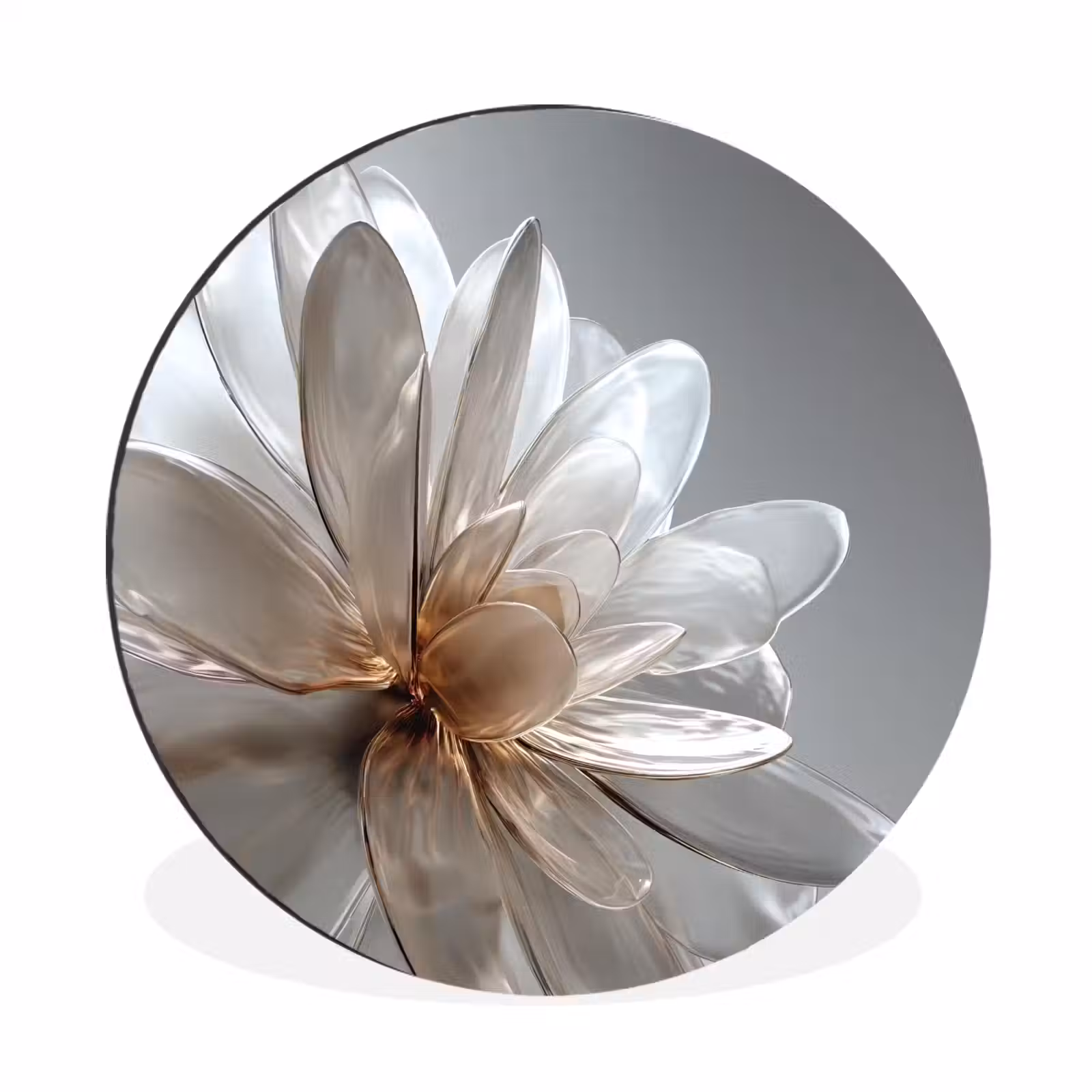 Wandcirkel - Aluminium - Bloem - Wit - Neutraal — 1