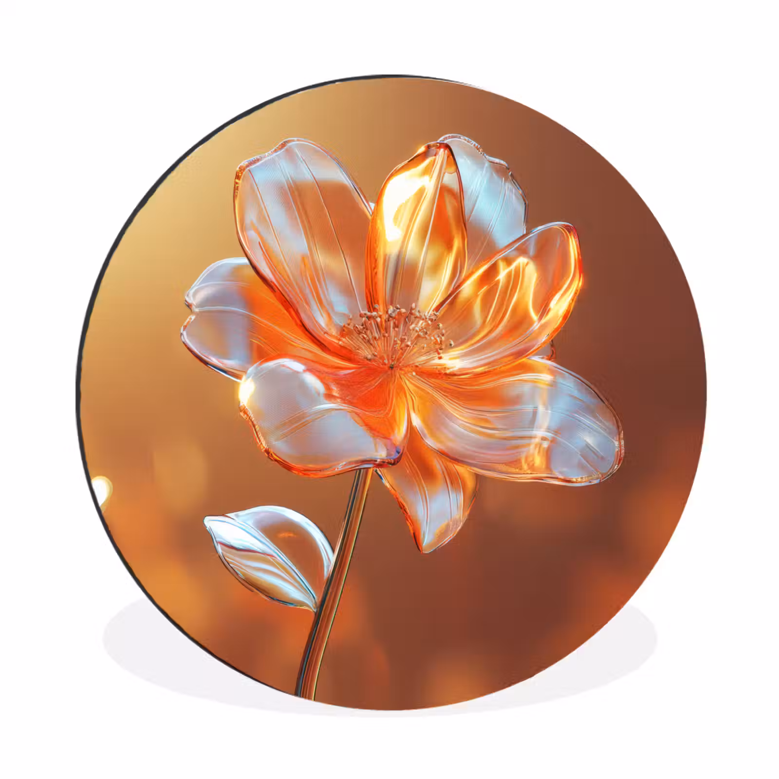 Wandcirkel - Aluminium - Glazen - Bloem - Zonlicht — 1