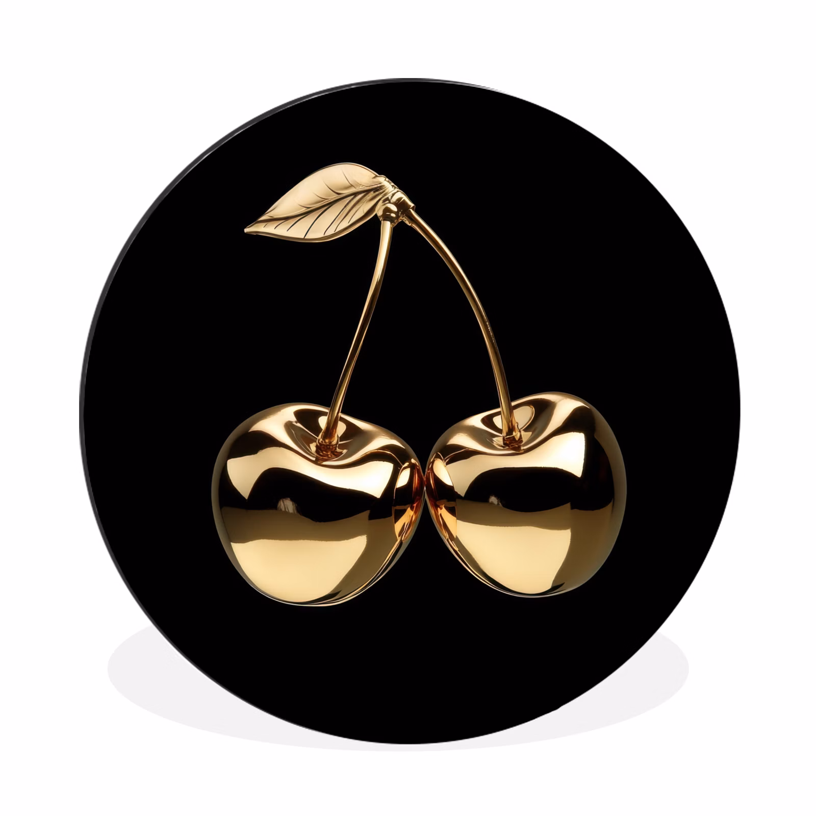 Wandcirkel - Aluminium - Kersen - Zwart - Goud - Chrome — 1