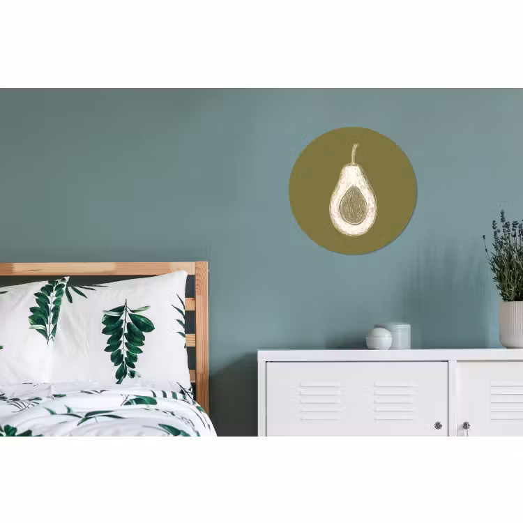 Wandcirkel - Aluminium - Avocado - Minimalistisch - Illustratie - Groen — 4