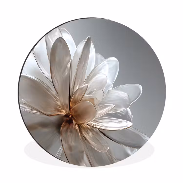Wandcirkel - Aluminium - Bloem - Wit - Neutraal — 1
