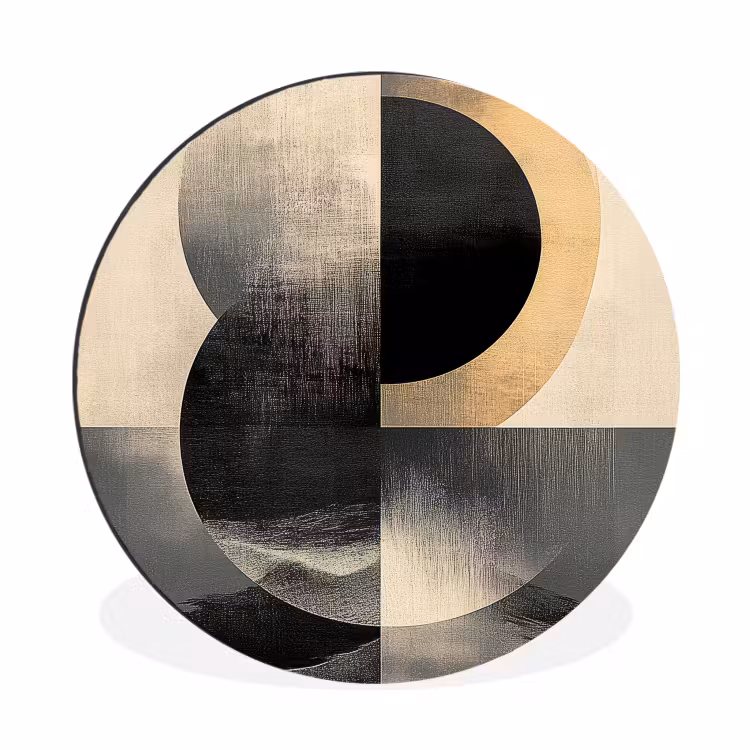 Wandcirkel - Aluminium - Cirkels - Schaduw - Abstract — 1