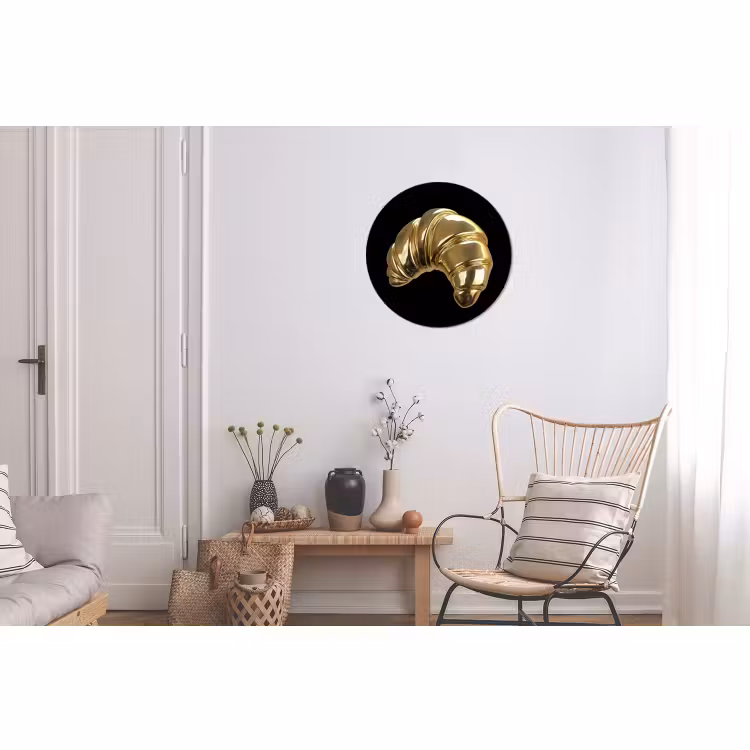 Wandcirkel - Aluminium - Croissant - Brood - Goud - Zwart — 2