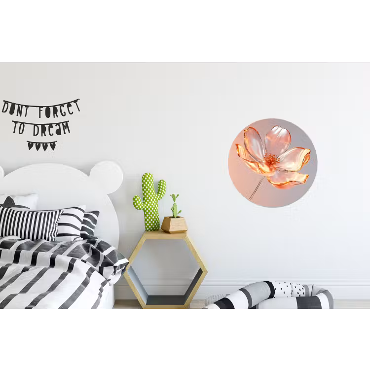 Wandcirkel - Aluminium - Glazen - Bloem - Roze — 5