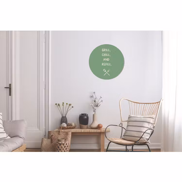 Wandcirkel - Aluminium - Grill - Groen - Zomer - Quote — 2