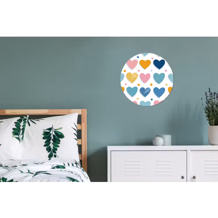 Wandcirkel - Aluminium - Hartjes - Pastel - Patroon — 4