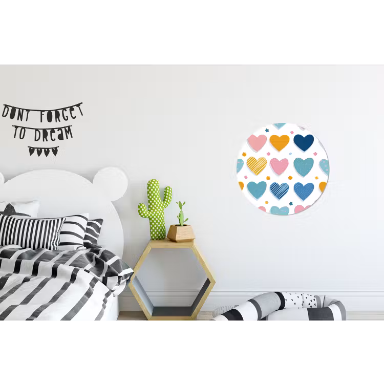 Wandcirkel - Aluminium - Hartjes - Pastel - Patroon — 5