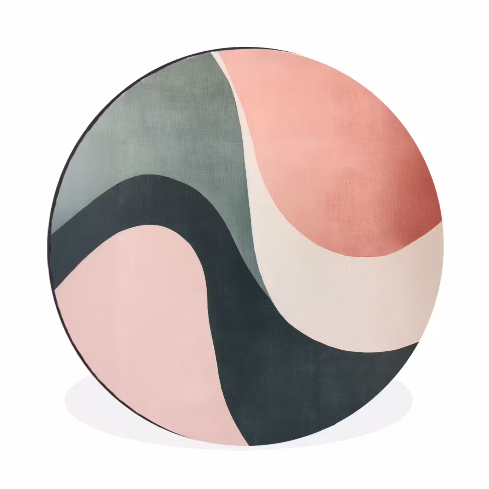 Wandcirkel - Aluminium - Abstract - Golven - Sierlijk - Roze — 1