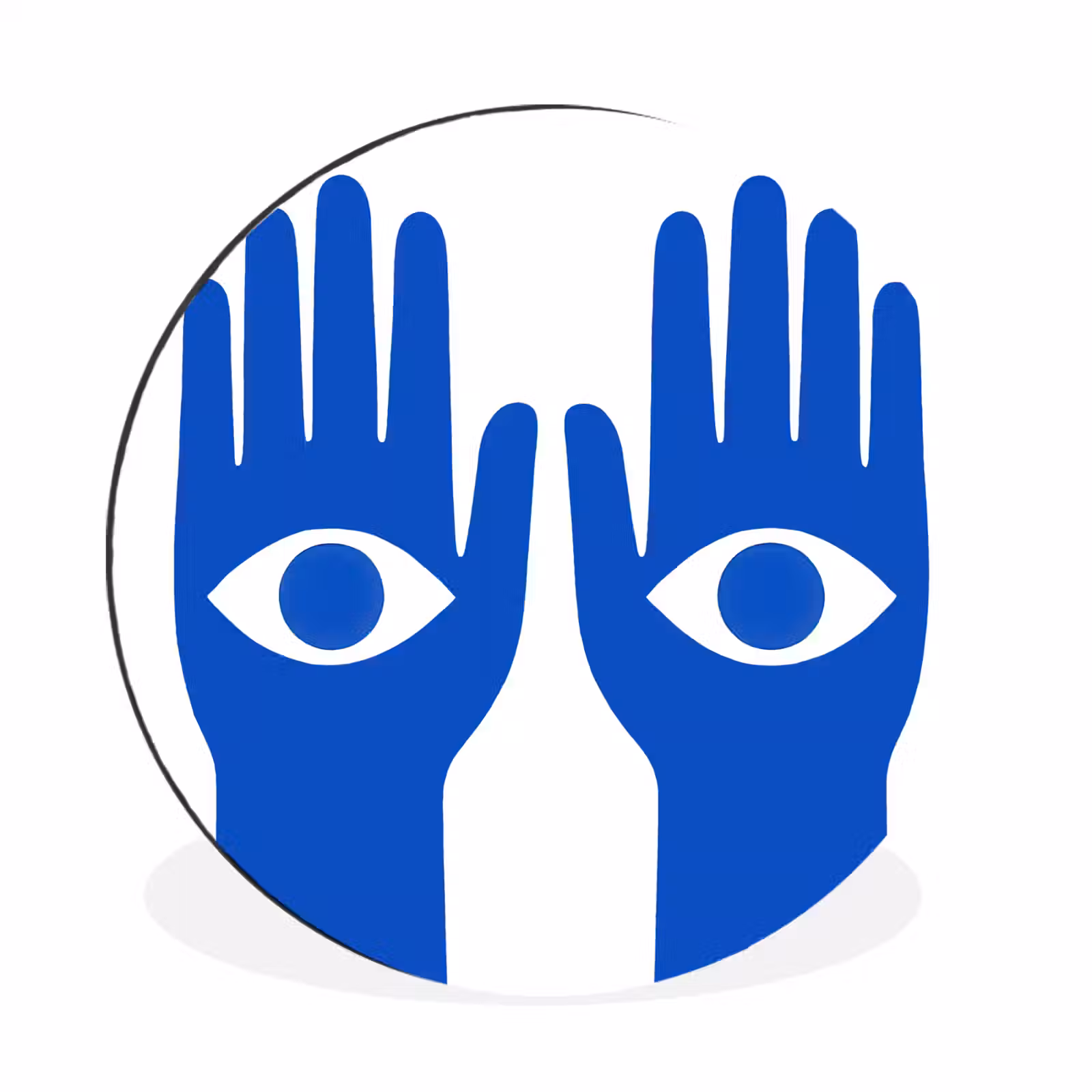 Wandcirkel - Aluminium - Handen - Twee - Ogen - Blauw — 1