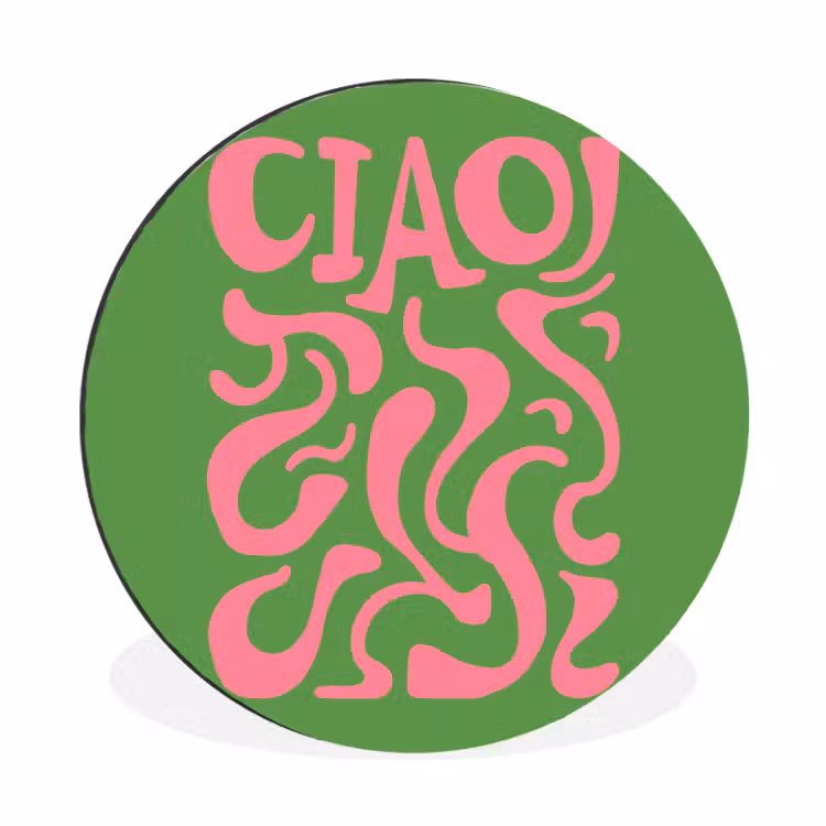 Wandcirkel - Aluminium - Abstract - Roze - Ciao - Vormen — 1