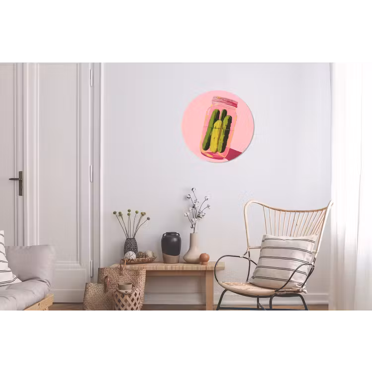 Wandcirkel - Aluminium - Augurken - Pot - Schaduw - Roze — 2