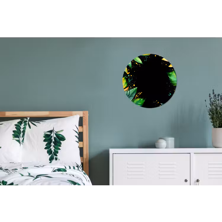 Wandcirkel - Aluminium - Bladeren - Groen - Geel - Verf - Jungle — 4