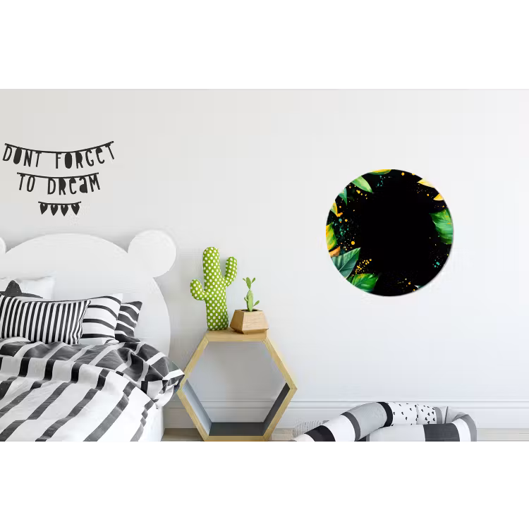 Wandcirkel - Aluminium - Bladeren - Groen - Geel - Verf - Jungle — 5