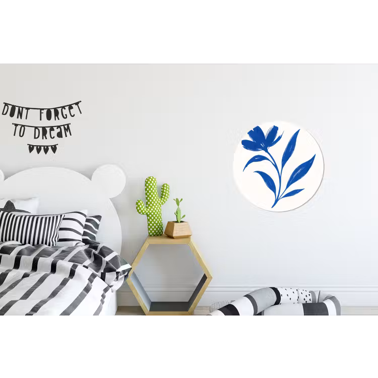 Wandcirkel - Aluminium - Bloem - Blaadjes - Minimalistisch - Blauw — 5