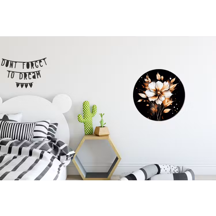 Wandcirkel - Aluminium - Bloem - Verf - Goud - Graffiti - Modern — 5