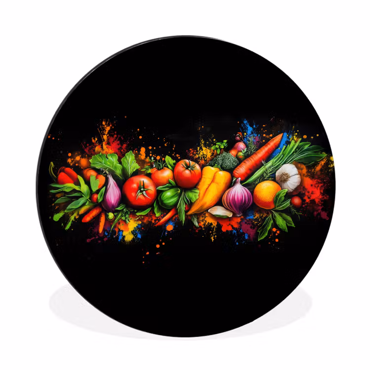 Wandcirkel - Aluminium - Groente - Eten - Kruiden - Graffiti - Koken — 1