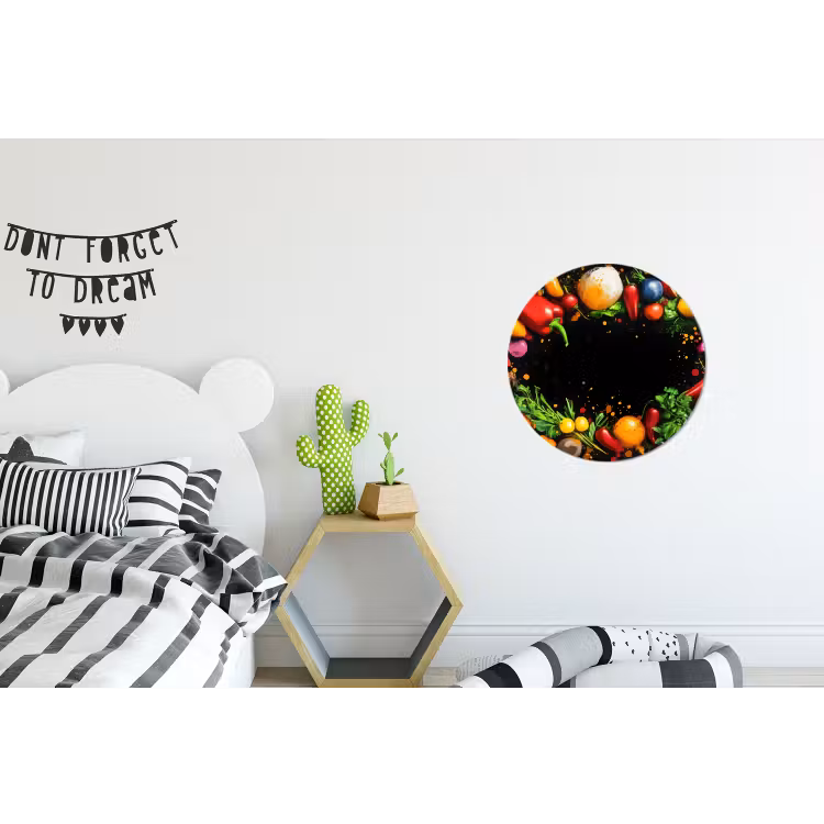 Wandcirkel - Aluminium - Groente - Graffiti - Kleurrijk - Koken - Abstract — 5