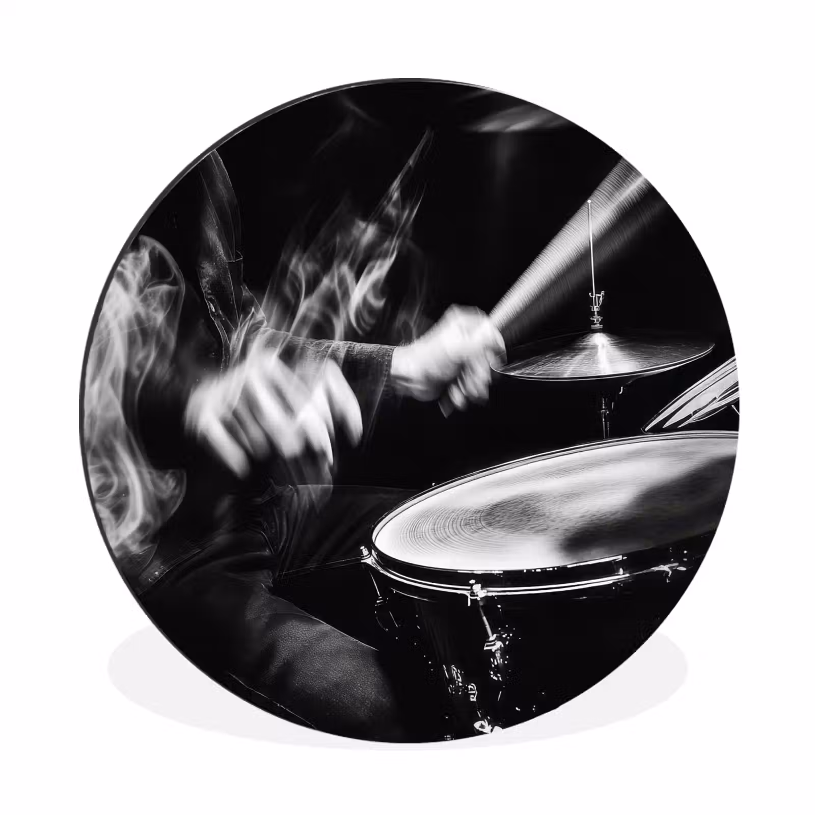 Wandcirkel - Aluminium - Drummer - Zwart - Drumstel — 1