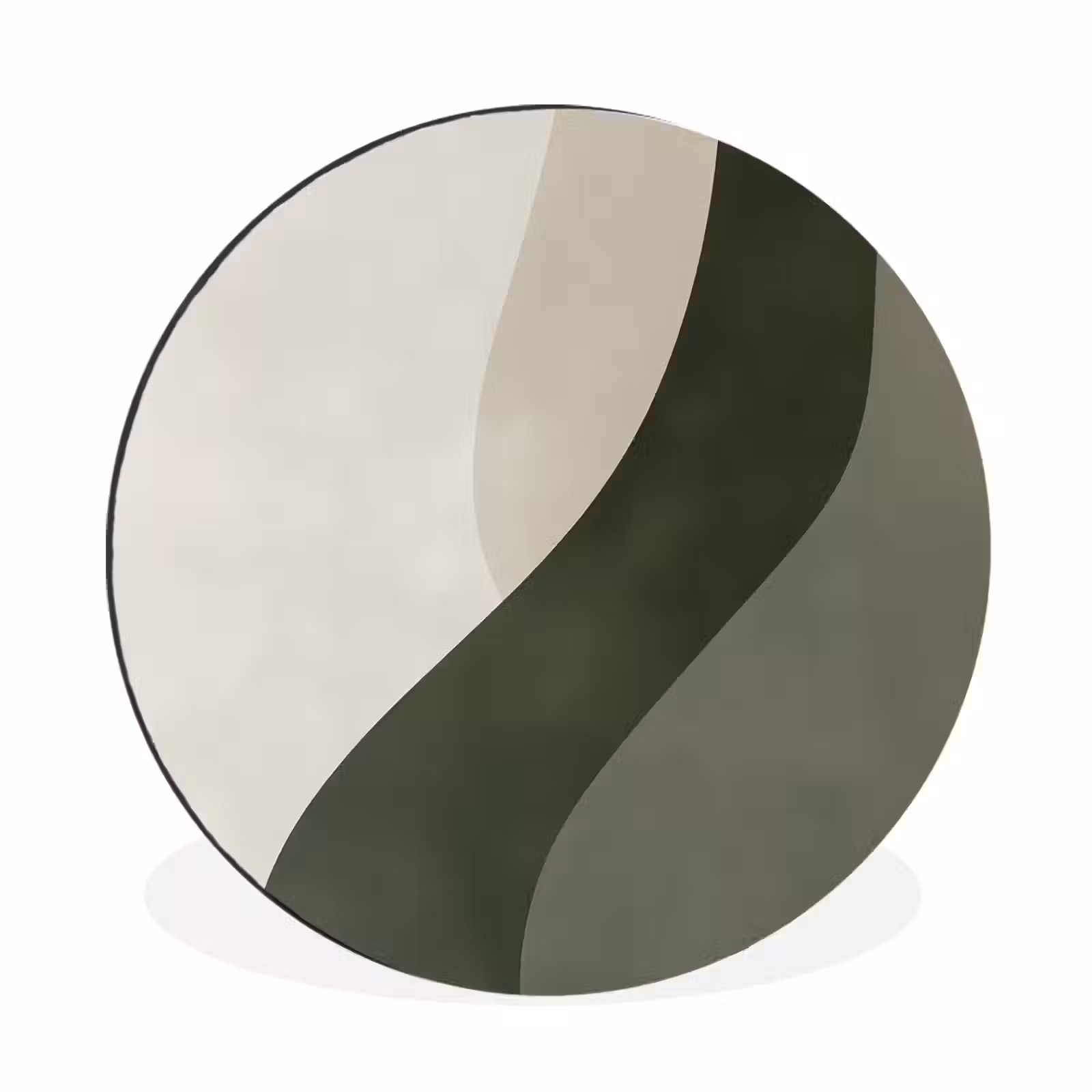 Wandcirkel - Aluminium - Japandi - Groen - Abstract - Modern — 1