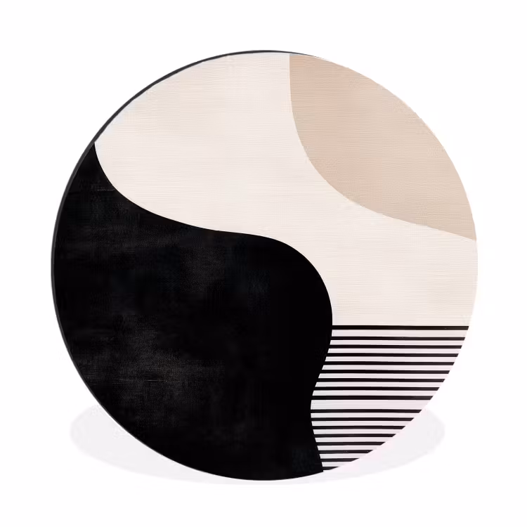 Wandcirkel - Aluminium - Abstract - Japandi - Beige - Modern — 1