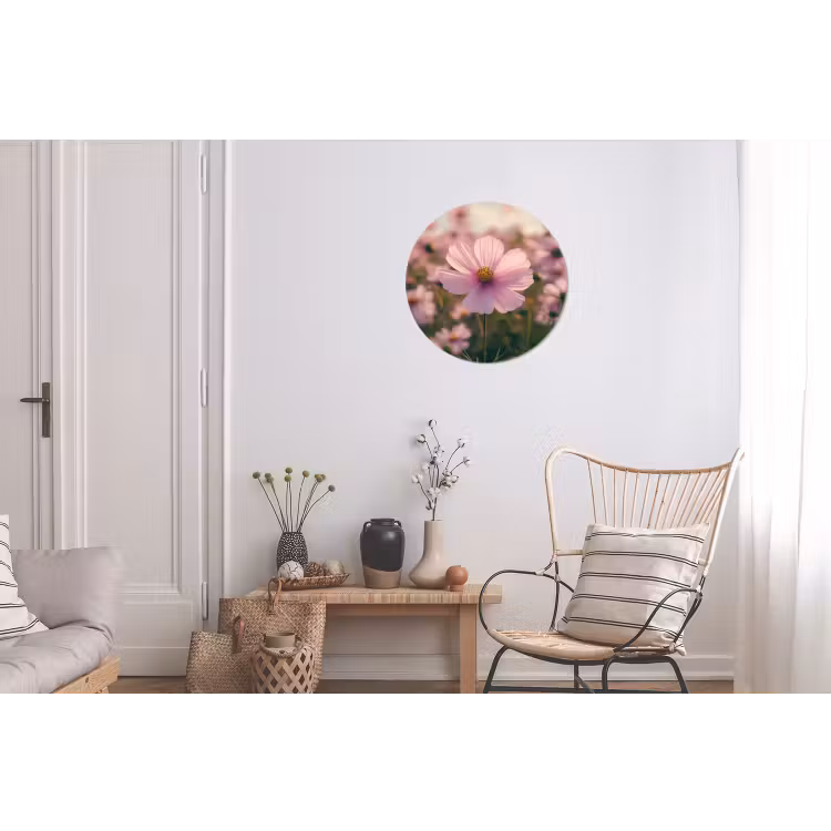 Wandcirkel - Aluminium - Bloemen - Paars - Wazig — 2