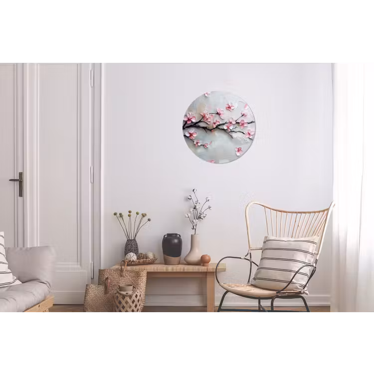 Wandcirkel - Aluminium - Bloesem - Kunstzinnig - Roze - Sakura — 2