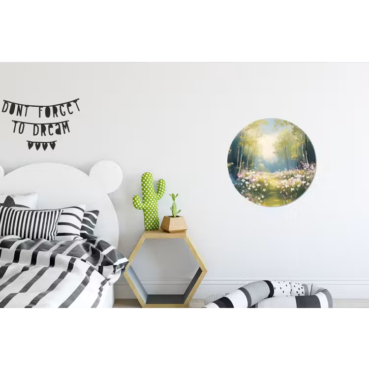 Wandcirkel - Aluminium - Bos - Schilderstijl - Kleurrijk — 5