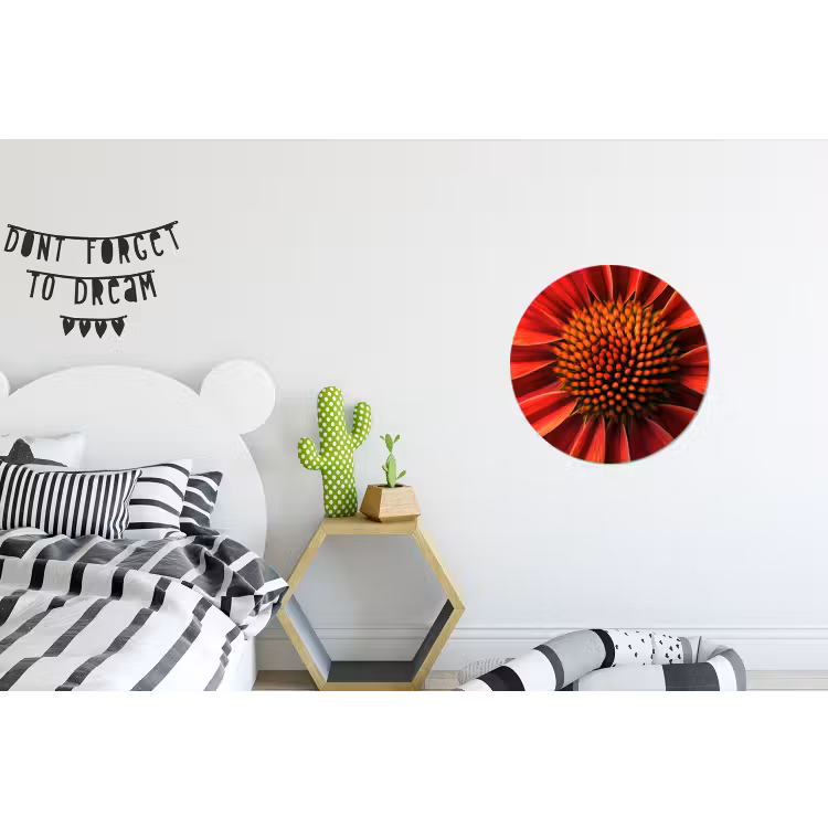 Wandcirkel - Aluminium - Close up - Bloem- Rood — 5