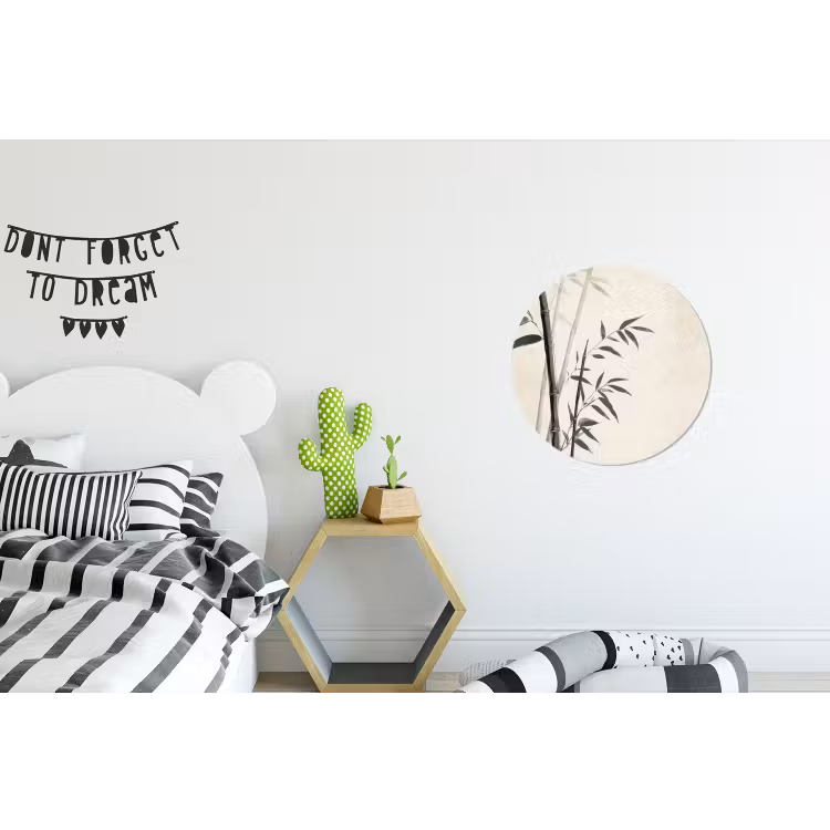 Wandcirkel - Aluminium - Japandi - Bamboe - Beige — 5