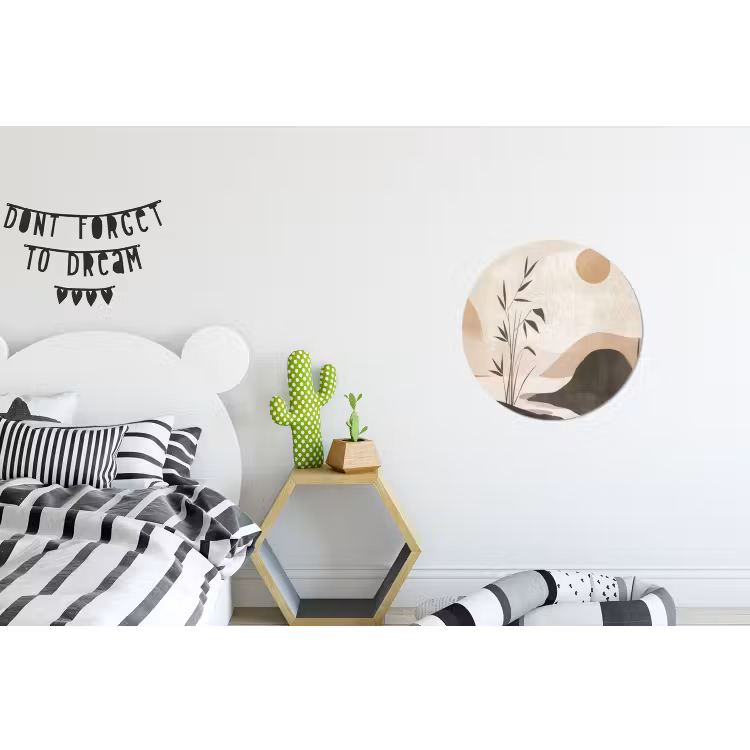 Wandcirkel - Aluminium - Japandi - Landschap - Beige — 5