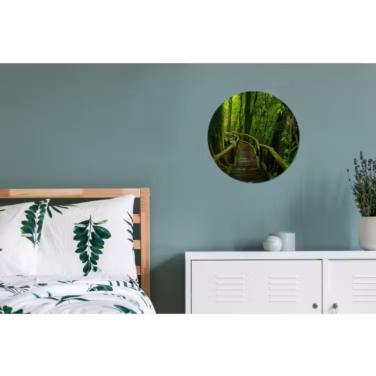 Wandcirkel - Aluminium - Jungle - Brug - Mos - Natuur - Tropisch — 4