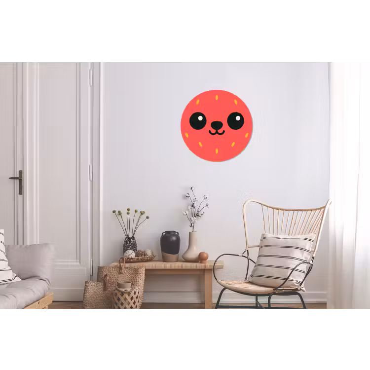 Wandcirkel - Aluminium - Kat - Aardbei - Cartoon — 2