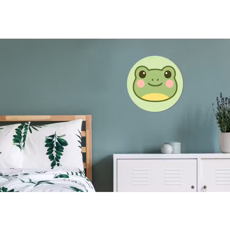 Wandcirkel - Aluminium - Kikker - Groen - Vriendelijkheid — 4