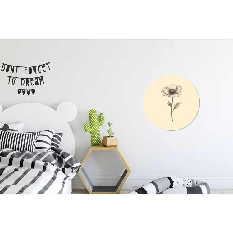 Wandcirkel - Aluminium - Klaproos - Illustratie - Zwart — 5