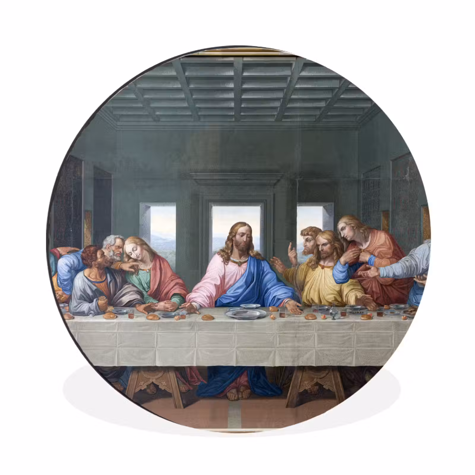 Wandcirkel - Aluminium - Het laatste avondmaal - Leonardo da Vinci — 1