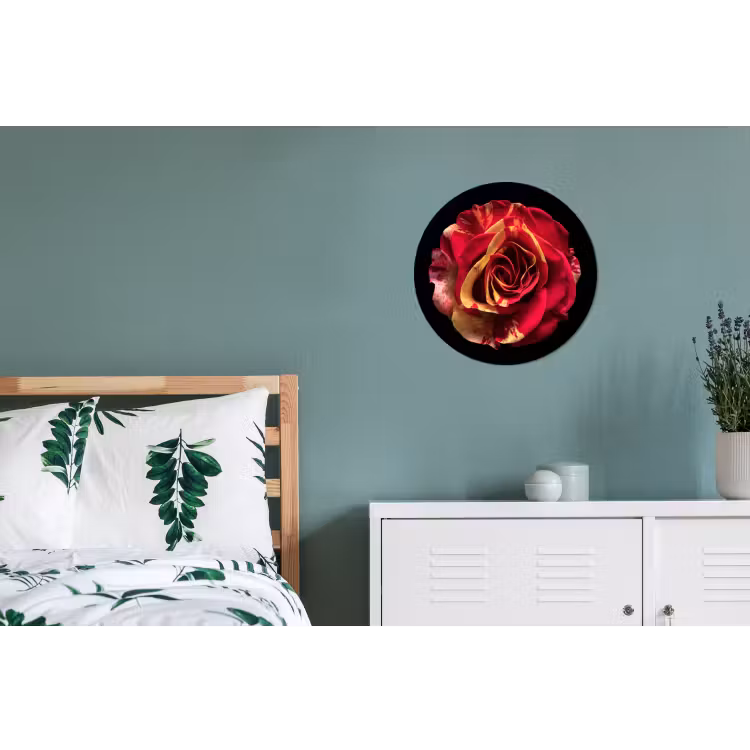 Wandcirkel - Aluminium - Bloem - Roos - Rood - Zwart — 4