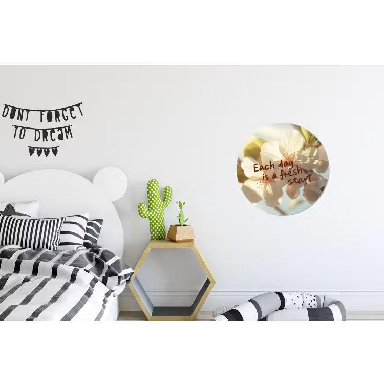 Wandcirkel - Aluminium - Bloesems - Zonlicht - Quote - Wit — 5