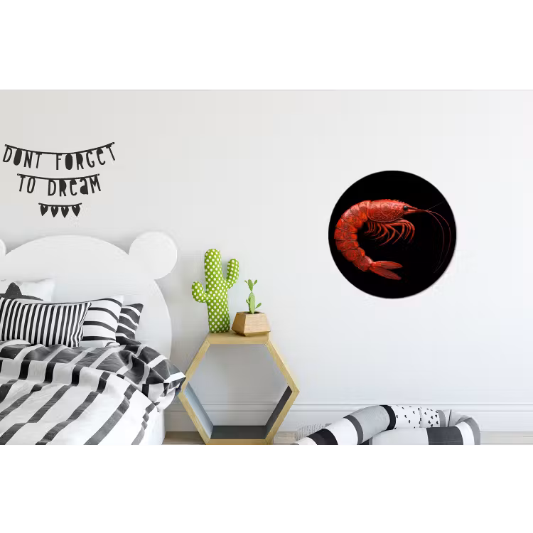 Wandcirkel - Aluminium - Garnaal - Rood - Dieren — 5