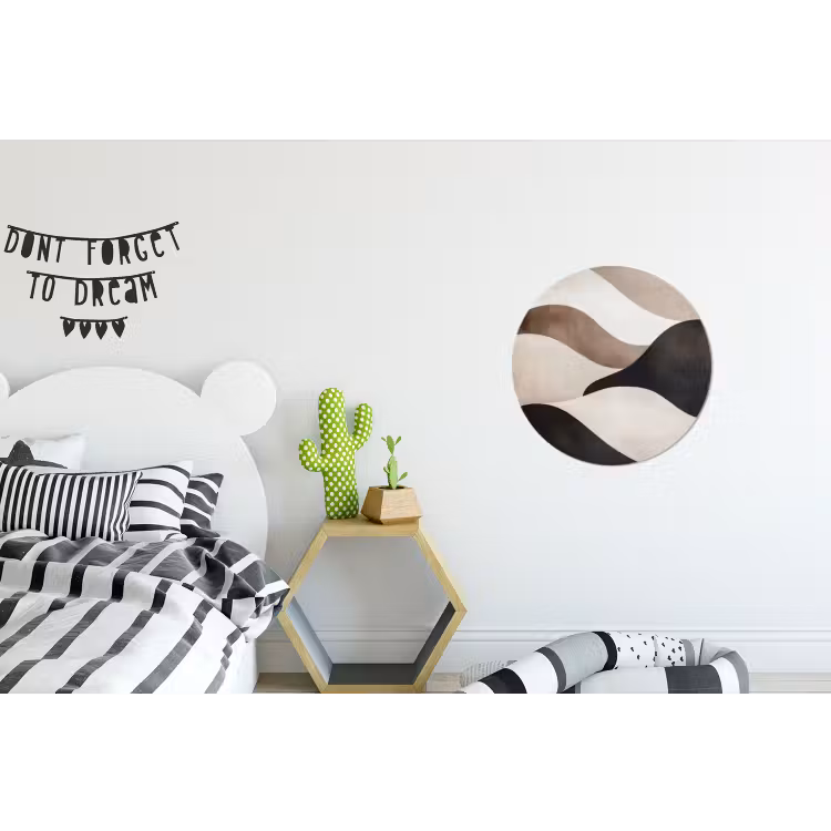 Wandcirkel - Aluminium - Golven - Abstract - Beige — 5