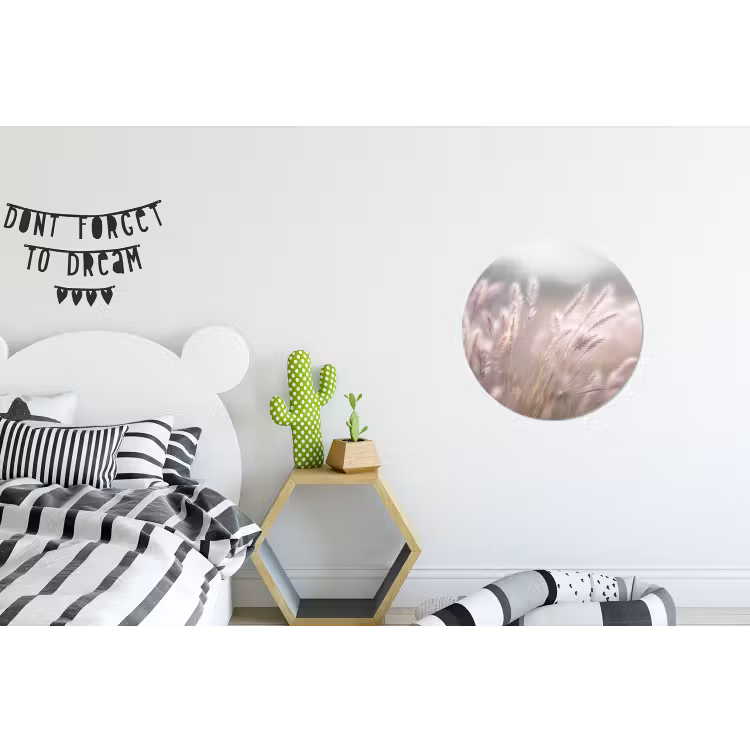 Wandcirkel - Aluminium - Graspluimen - Wind - Beige - Mistig — 5