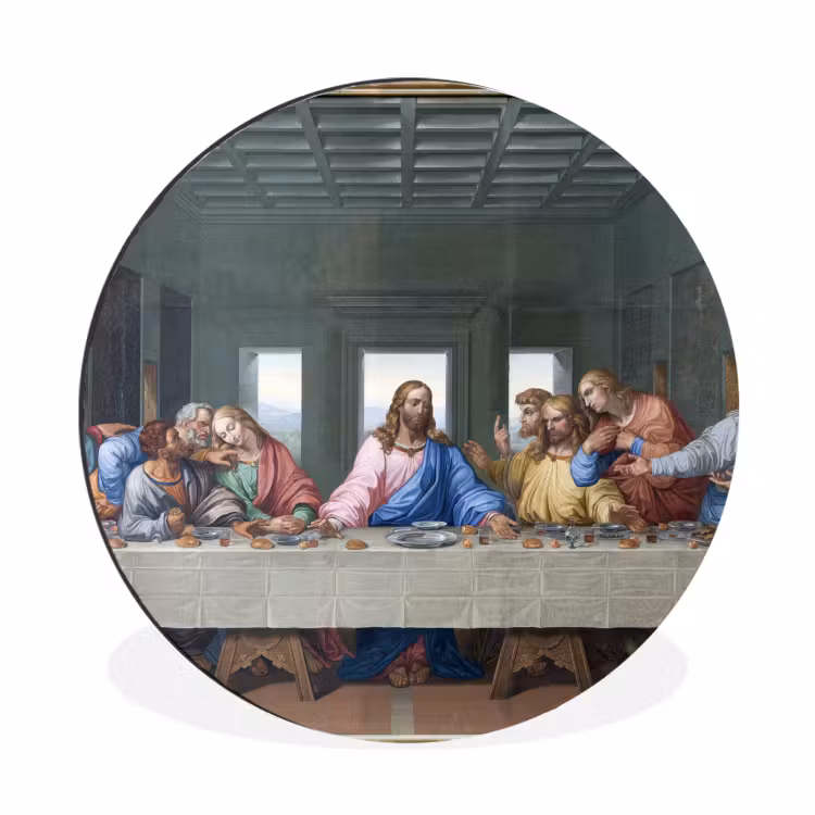 Wandcirkel - Aluminium - Het laatste avondmaal - Leonardo da Vinci — 1