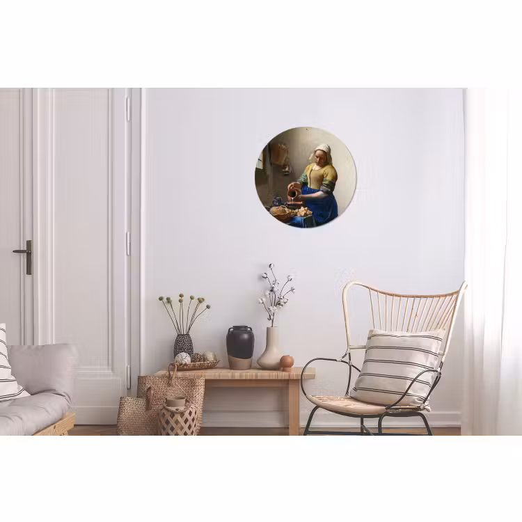 Wandcirkel - Aluminium - Het melkmeisje - Kunst - Oude meesters - Vermeer — 2