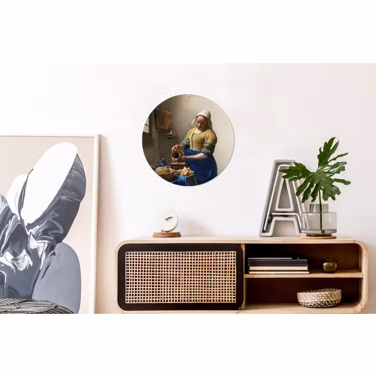 Wandcirkel - Aluminium - Het melkmeisje - Kunst - Oude meesters - Vermeer — 3
