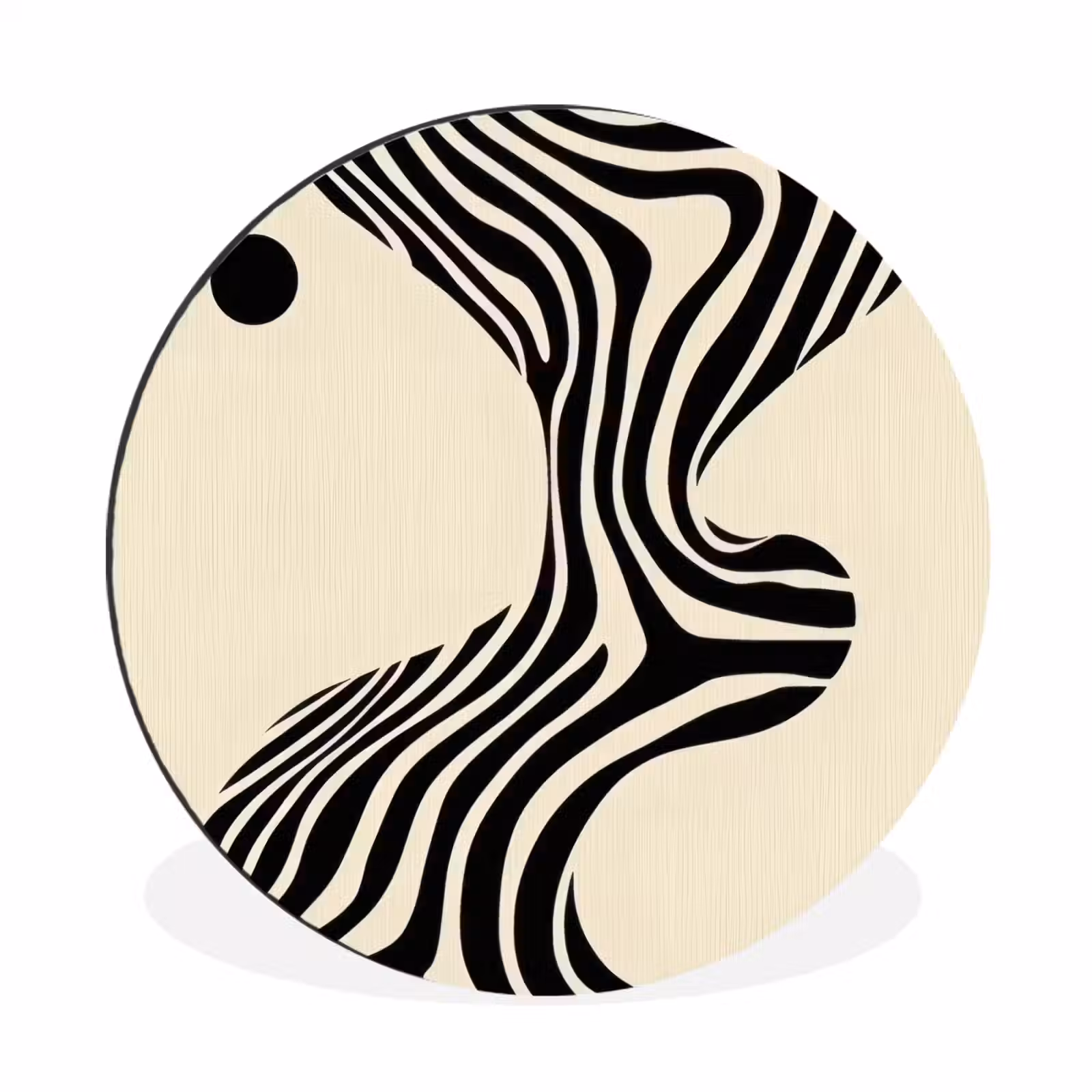 Wandcirkel - Aluminium - Beige - Lijnen - Golvend - Abstract — 1