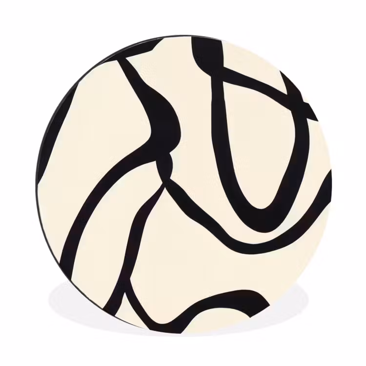Wandcirkel - Aluminium - Abstract - Lijnen - Modern - Beige — 1